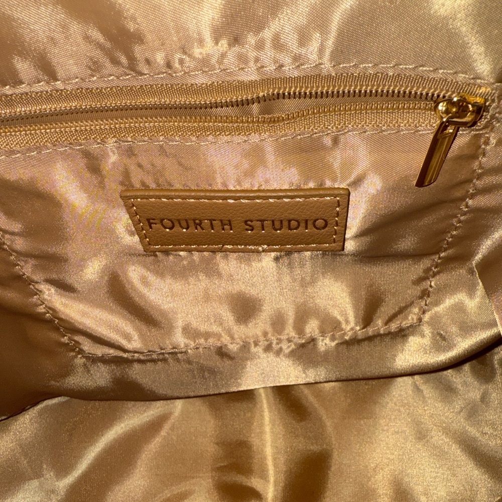 4th & Reckless Tan Faux Leather Hobo Shoulder Bag Slouch Minimalist - Picture 3 of 13